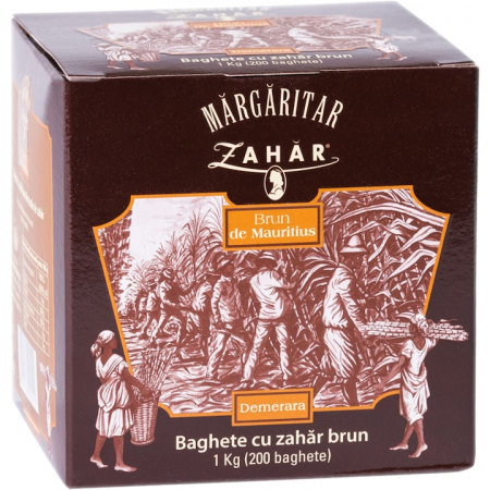 Produse de baza - Zahar brun Margaritar, stick 200 bucati, 200x5g