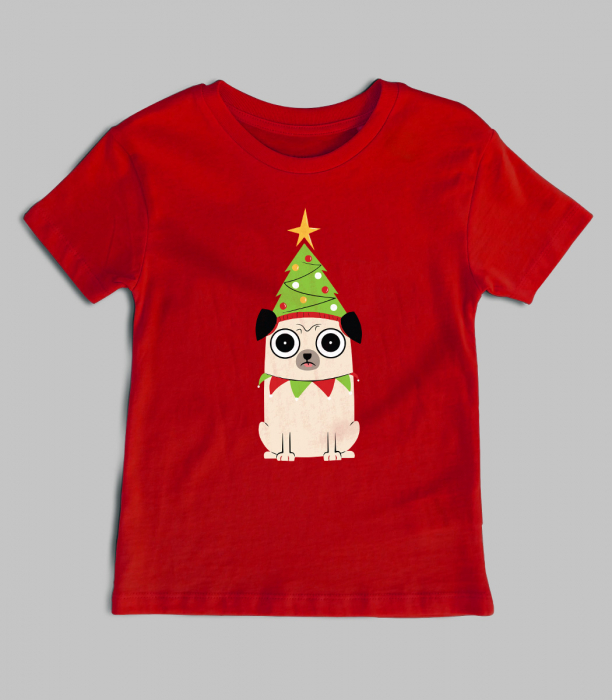 Tricou Copil Christmas Pug [2]