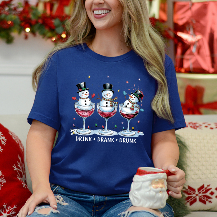 Tricou Femeie Snowman Drinks [1]