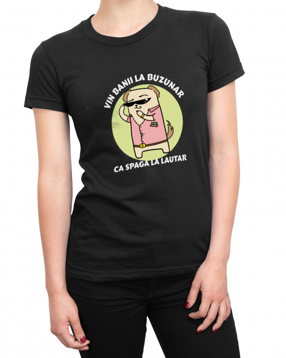 Tricou Femeie Negru Banii la Buzunar [2]