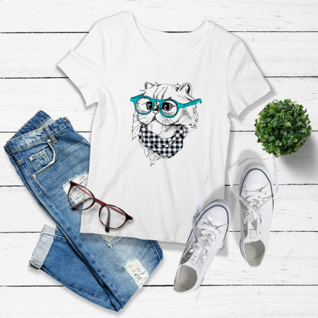 PISICI - Tricou Femeie Geeky Cat