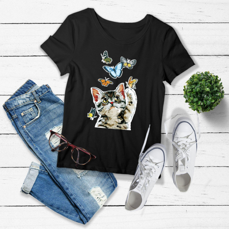 PISICI - Tricou Femeie Butterflies