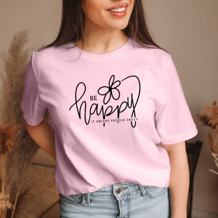 MINIMALIST - Tricou Femeie Crazy Happy