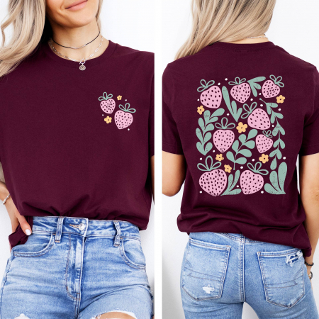 STIL RETRO - Tricou Femeie Strawberry Garden