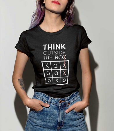 CU IMPRIMEU - Tricou Femeie Outside The Box