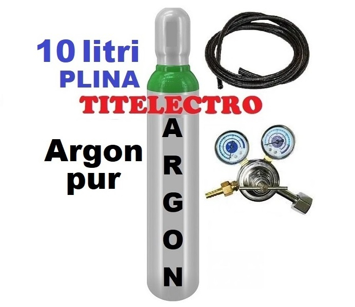 Butelie 10 litri pentru argon PLINA + reductor + furtun [1]