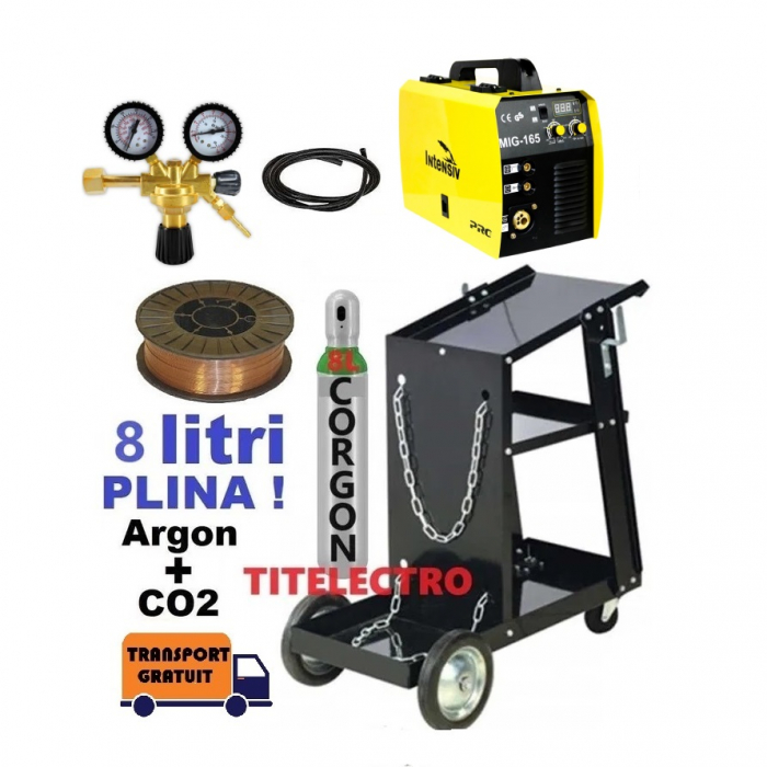 Pachet aparat sudura cu gaz MIG 165 cu carucior [1]