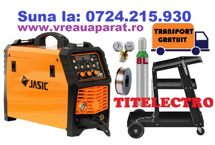 Pachet aparat sudura cu gaz MIG 200 Premium cu carucior [1]