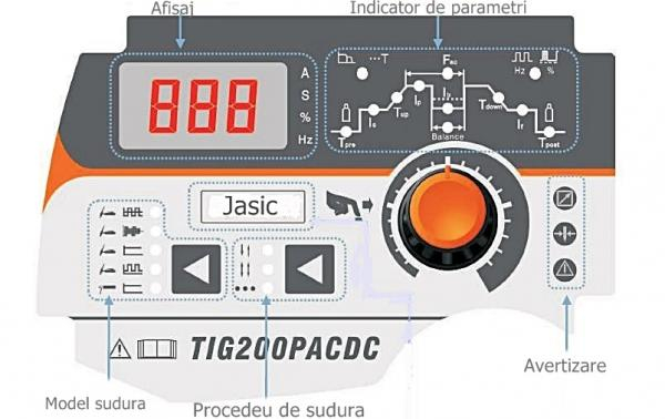 Pachet aparat sudura TIG aluminiu otel inox TIG 200P AC DC E201 DIGITAL cu pedala [6]