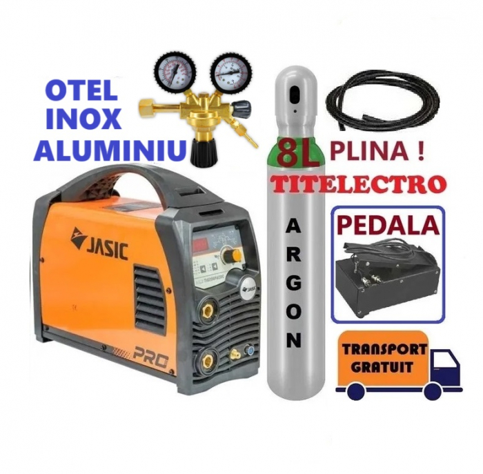 Pachet aparat sudura TIG aluminiu otel inox TIG 200P AC DC E201 DIGITAL cu pedala [1]