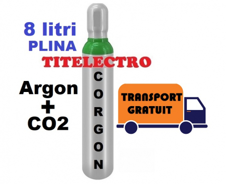 Butelii corgon (amestec argon + CO2) - Butelie 8 litri pentru corgon PLINA
