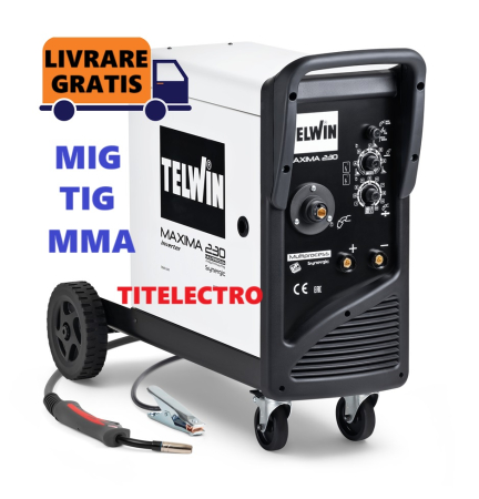 Aparate sudura MIG-MAG Telwin cu sarma argon CO2 sau fara gaz - MAXIMA 230 SYNERGIC - Aparat sudura MIG-MAG/TIG/MMA