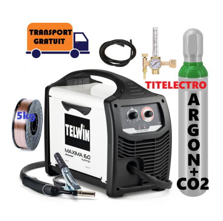 Pachete cu butelie argon CO2 - Pachet aparat sudura cu gaz Maxima 160 Synergic