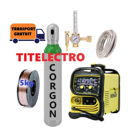 Pachete cu butelie argon CO2 - Aparat sudură Intensiv MIG 160S – MIG/MAG, TIG, MMA, 160A