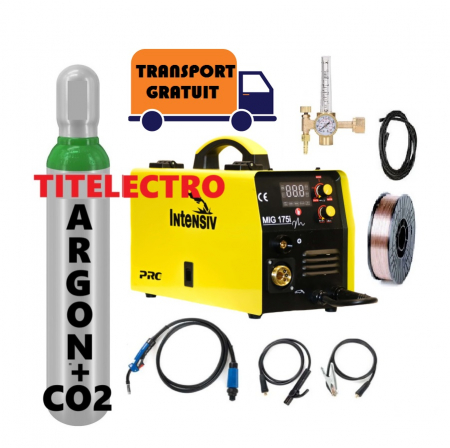 Aparate sudura cu sarma MIG-MAG, argon CO2 sau fara gaz - Pachet aparat sudura cu gaz MIG 175i