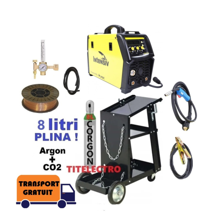 Aparate sudura MIG-MAG - pachete cu butelie si carucior - Pachet aparat sudura cu gaz MIG 190 cu carucior INTENSIV