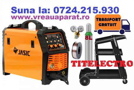 Pachete cu carucior si butelie - Pachet aparat sudura cu gaz MIG 200 Premium cu carucior