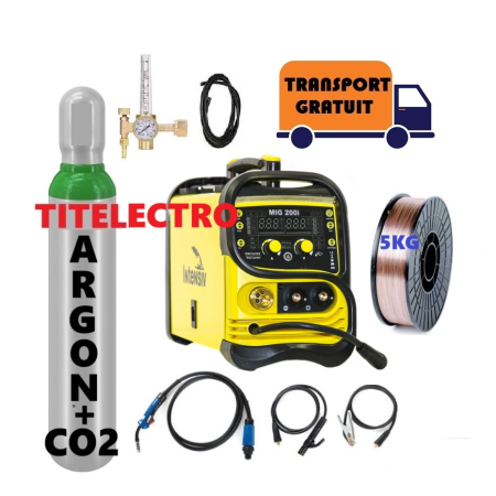 Pachete cu butelie argon CO2 - Pachet aparat sudura cu gaz MIG 200i