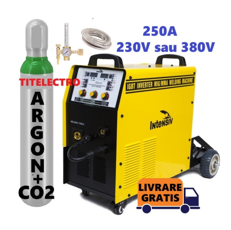 Aparate sudura MIG-MAG - pachete cu butelie plina - Pachet aparat sudura cu gaz Perfekt MIG 250/2