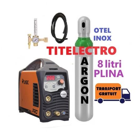 Aparate sudura TIG cu argon, electrozi de wolfram si baghete de adaos - Pachet aparat sudura TIG WIG otel inox TIG 200P Jasic