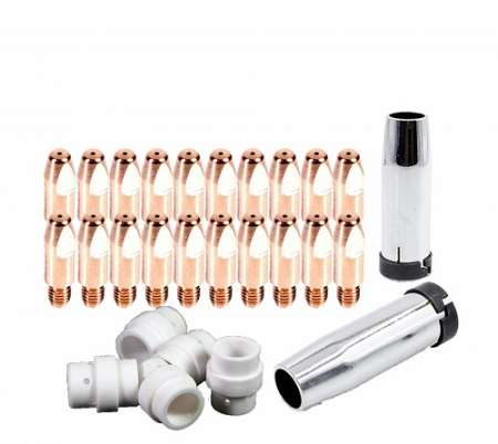Accesorii si consumabile sudura, tras indreptat tabla, taiere cu plasma - Set 27 accesorii duze pistolet 24KD / MB24