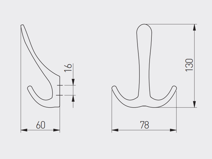 Cordoba - Agatatoare cuier, finisaj negru mat, 130x78x60 mm [6]