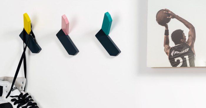 Corner - Agatatoare cuier, finisaj gri antracit/galben, 101x87x67 mm [2]