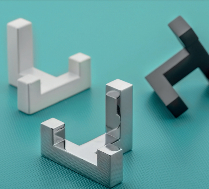 K2202 - Agatatoare cuier dublu, finisaj otel periat, 40x52x40 mm [3]