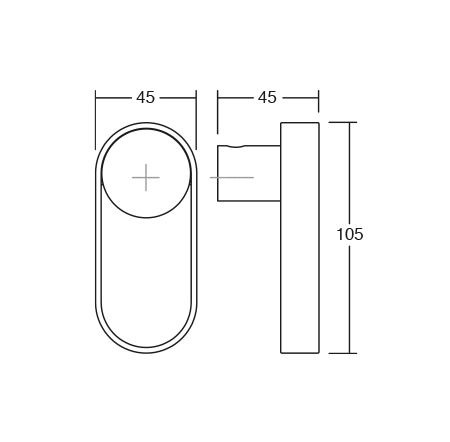 Agatatoare cuier ovala Orbit, finisaj negru mat/auriu periat, 105x45 mm [3]