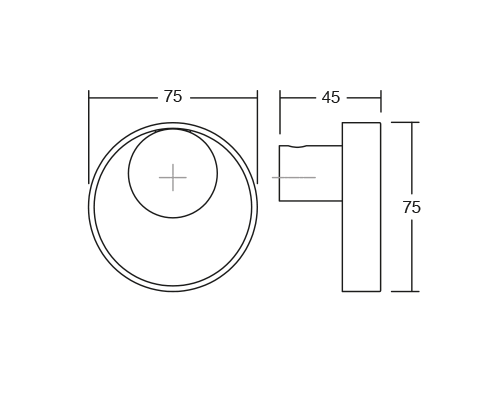Agatatoare cuier rotunda Orbit, finisaj negru mat/auriu periat, 75x45 mm [2]