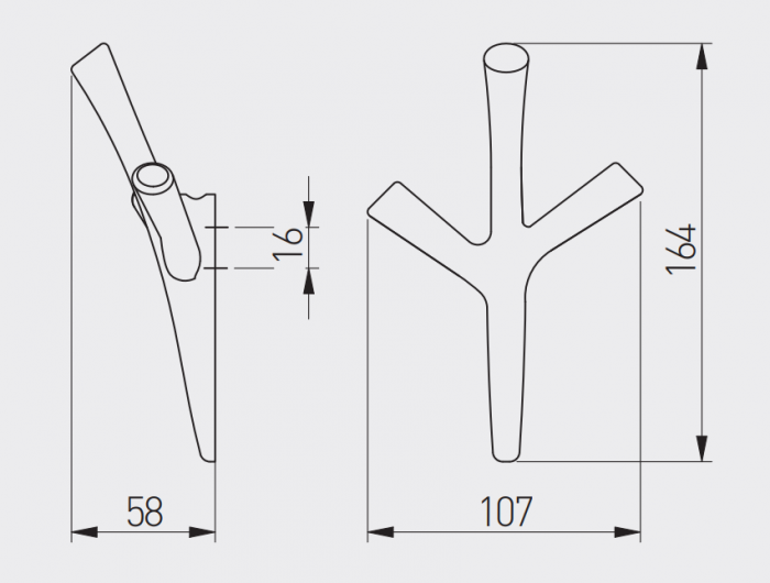 Walencia - Agatatoare cuier, finisaj negru mat, 164x107x58 mm [4]
