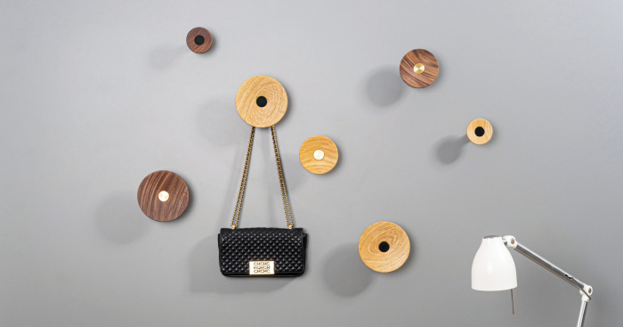 Agatatoare cuier Zoot, finisaj negru mat cu stejar natur, D:90 mm [5]