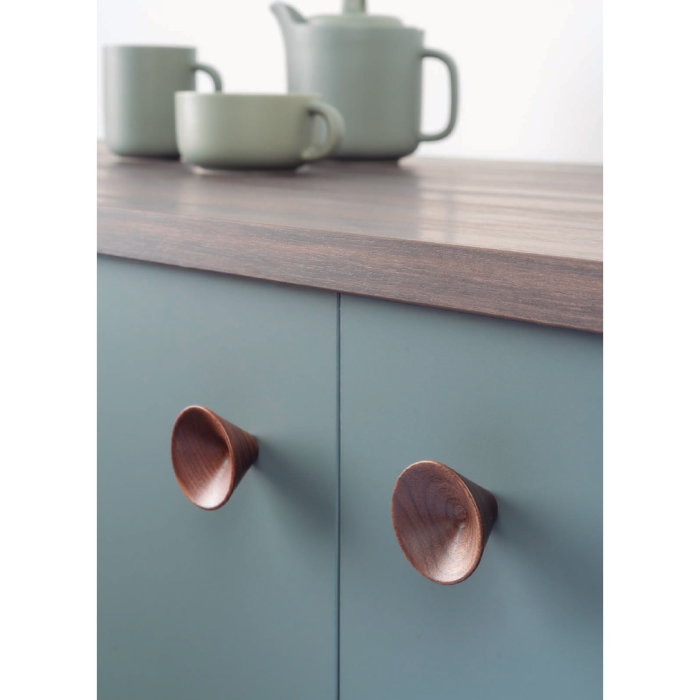 Conic Wood - Buton din lemn pentru mobila, finisaj nuc, D 29.4 mm [5]