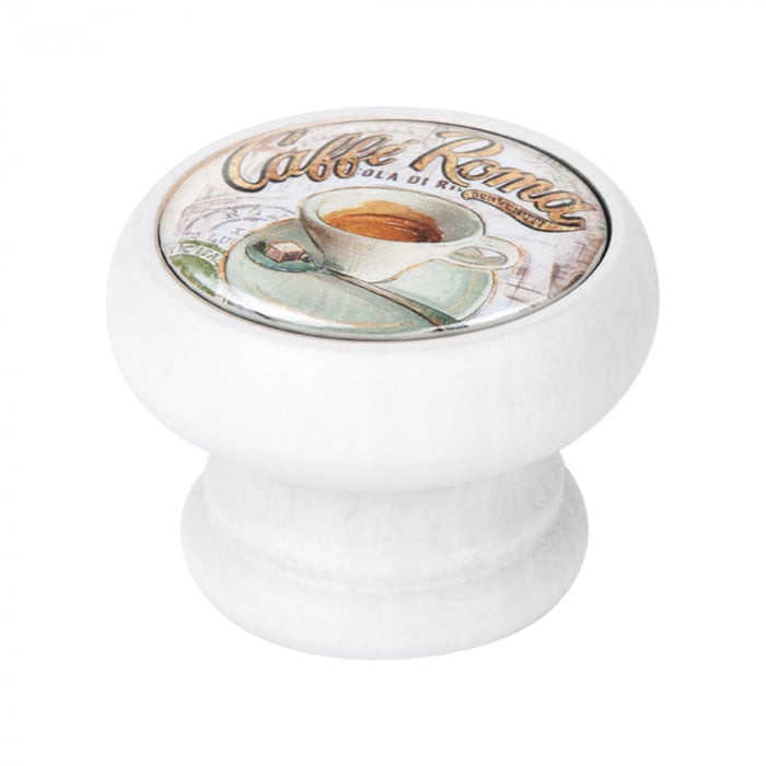 Buton pentru mobila, Cafe2 450BL62, finisaj alb, D:40 mm [1]