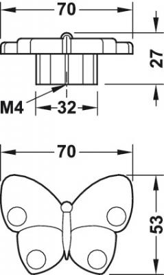 Caronia - Buton pentru mobila, finisaj verde, 70x53 mm [2]