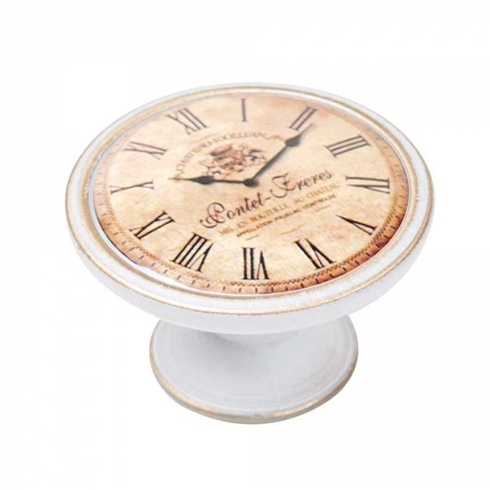 Buton pentru mobila, Clock5 550BB24, finisaj bronz patinat, D:37 mm [1]