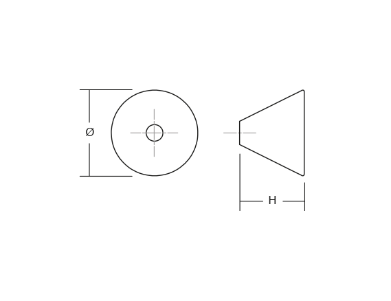 Conic Zamak - Buton pentru mobila, finisaj negru mat, D 43 mm [2]
