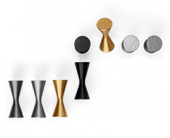 Buton pentru mobila Diabolo, finisaj alama intunecata periata, D:13.5 mm [2]