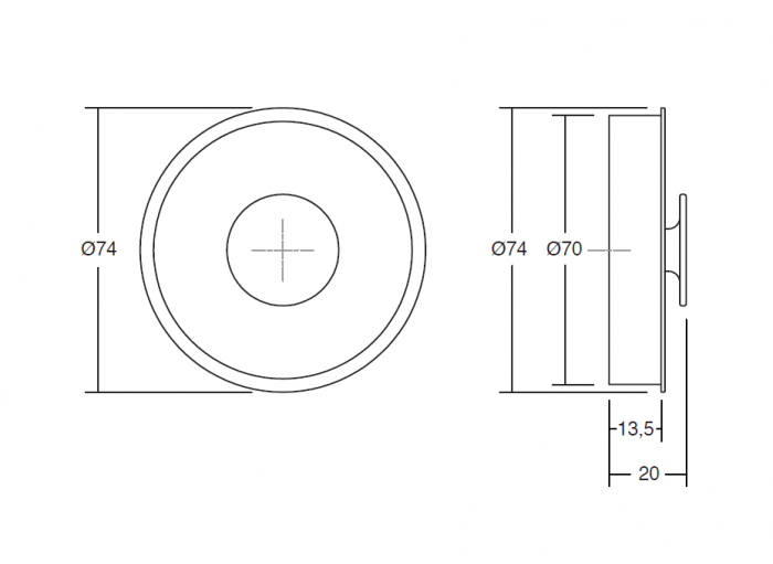 Dipo - Buton pentru mobila, finisaj alb mat, D 74 mm [2]