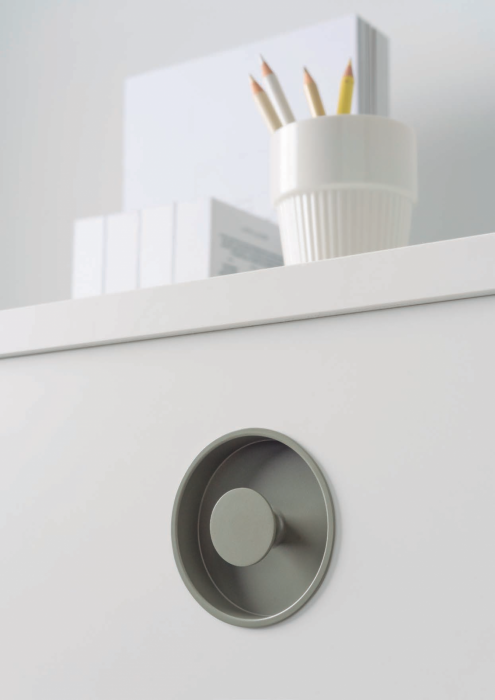 Dipo - Buton pentru mobila, finisaj gri muschi, D 74 mm [3]