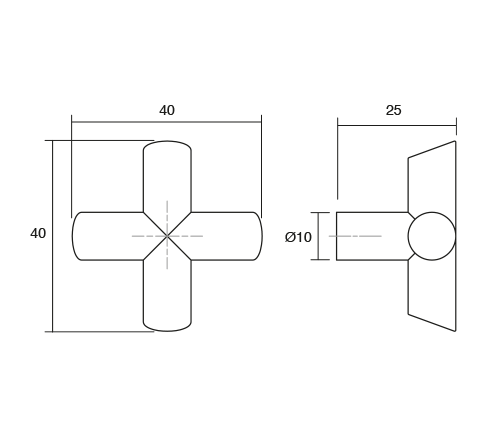 Equis - Buton pentru mobila, finisaj nichel negru lustruit, 40x40 mm [6]