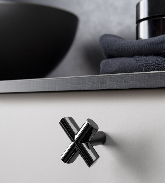 Equis - Buton pentru mobila, finisaj nichel negru lustruit, 40x40 mm [2]