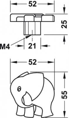 Gaggi - Buton pentru mobila, finisaj verde, 52x55 mm [2]