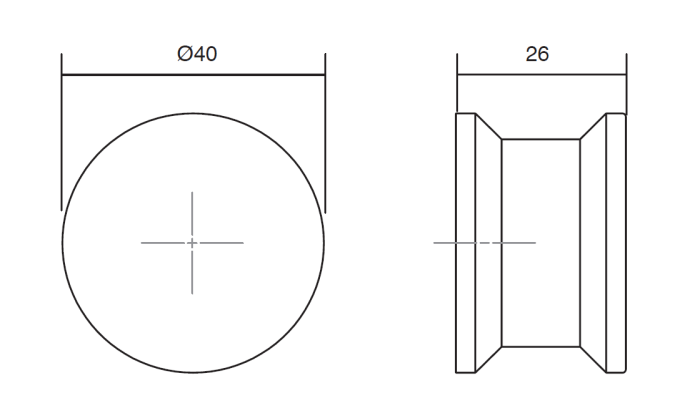 OH! Wood - Buton pentru mobila, finisaj stejar, Ø:40 mm [2]