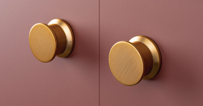 OH! Zamak - Buton pentru mobila, finisaj alama cava periata, Ø:40 mm [3]