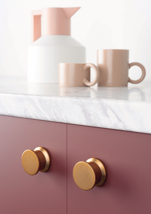 OH! Zamak - Buton pentru mobila, finisaj alama cava periata, Ø:40 mm [4]