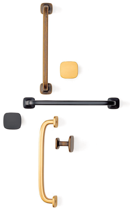 Quart Mini - Buton pentru mobila, finisaj alama rustica, 26x26 mm [3]