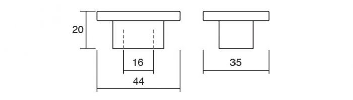 Square - Buton pentru mobila, finisaj crom lucios [2]