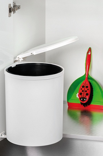 Coș de gunoi alb, 13 L, incorporabil în dulap de bucătărie [2]