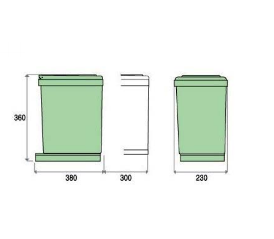 CR Davis - Coș de gunoi încorporabil, 2 recipiente, pentru corp de 300 mm, gri deschis [2]